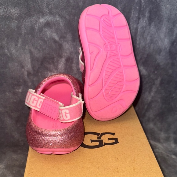 UGG Sport Yeah "Pink Glitter" Slide toddler size 6 - Picture 9 of 9